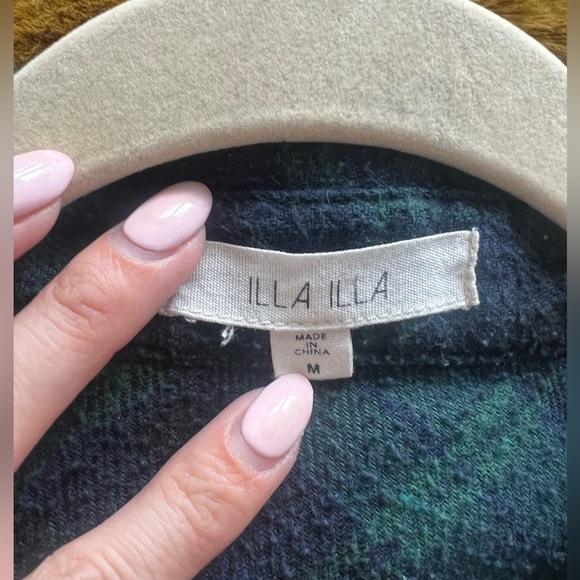 Oversized plaid Flannel Medium (Women’s) blue/green - Picture 3 of 4